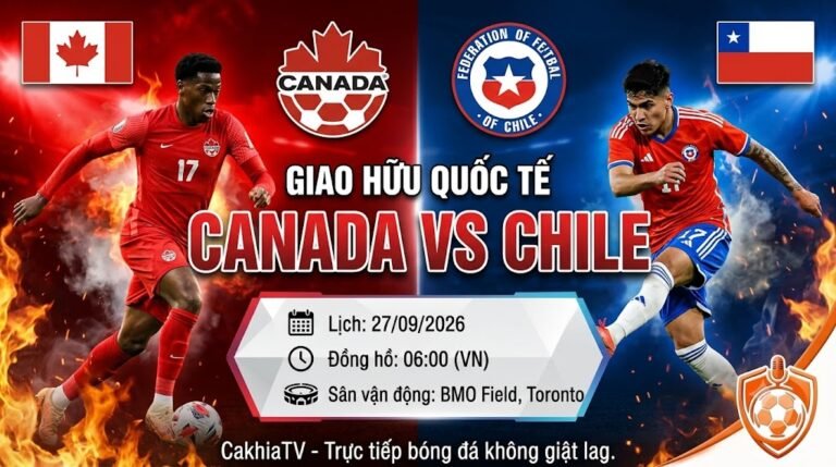 Nhận định trận đấu Canada vs Chile giao hữu quốc tế chi tiết tại chuyên trang bóng đá CakhiaTV.